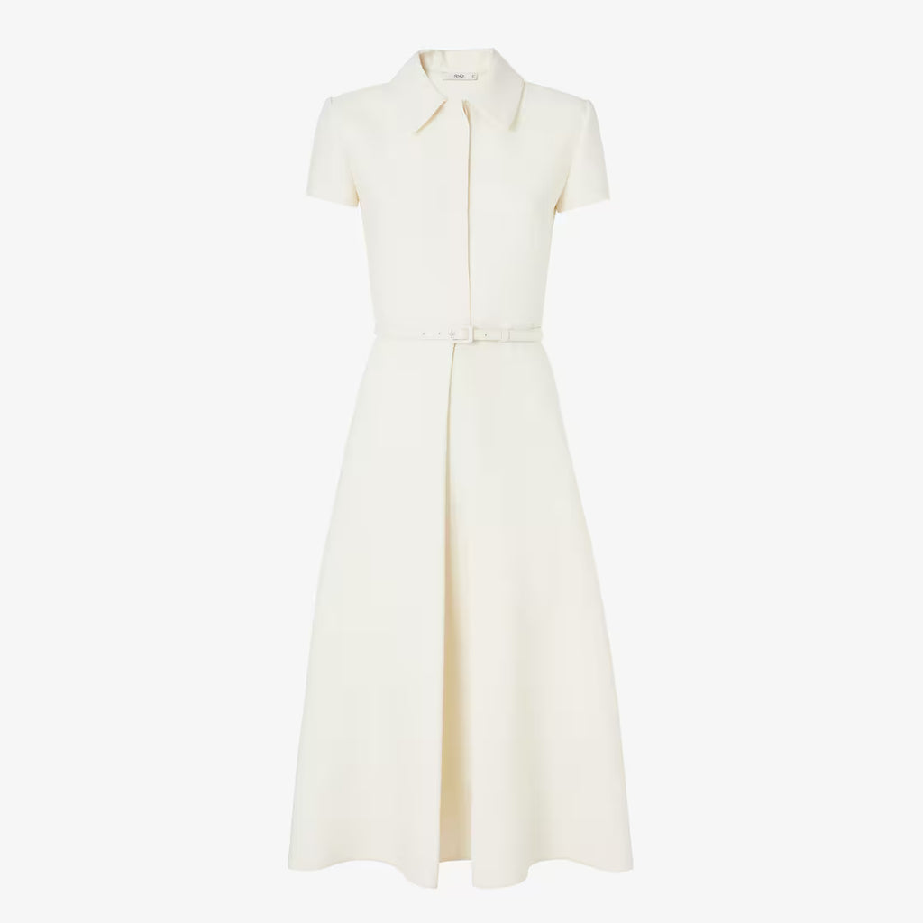 Ivory wool and silk dress