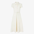 Ivory wool and silk dress