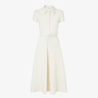 Ivory wool and silk dress