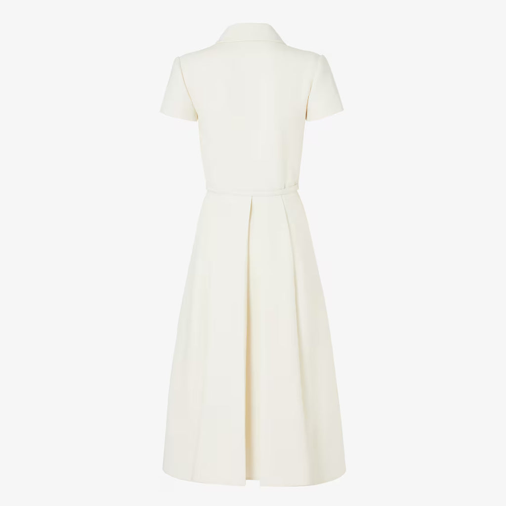 Ivory wool and silk dress