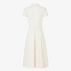 Ivory wool and silk dress