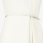 Ivory wool and silk dress