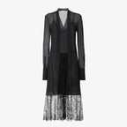 Black georgette and lace dress