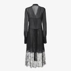 Black georgette and lace dress