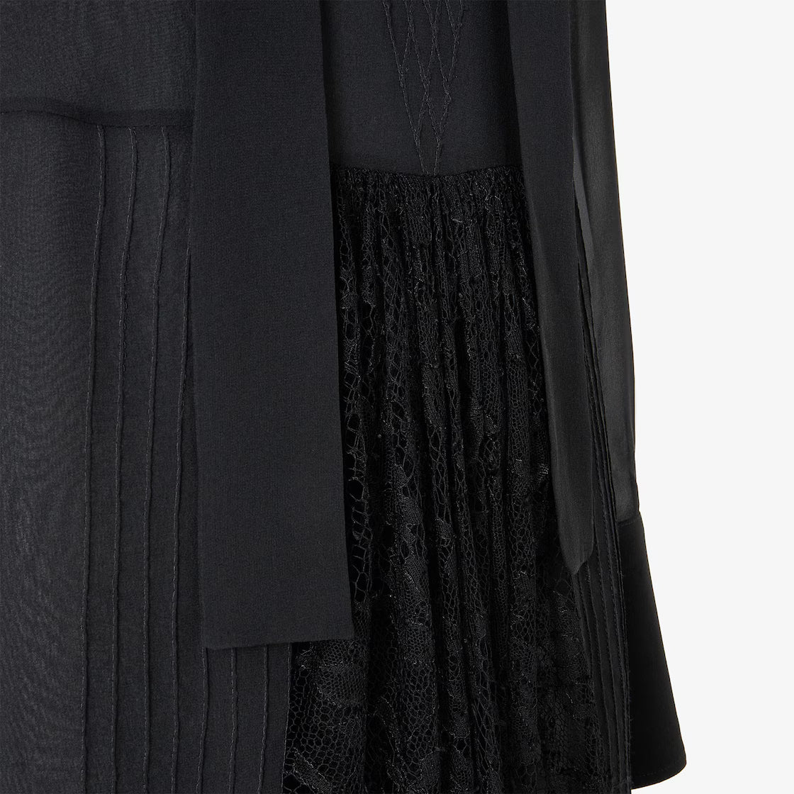 Black georgette and lace dress