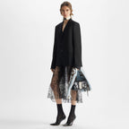 Black georgette and lace dress