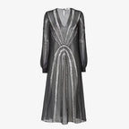 Black georgette and Chantilly lace dress