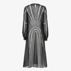 Black georgette and Chantilly lace dress