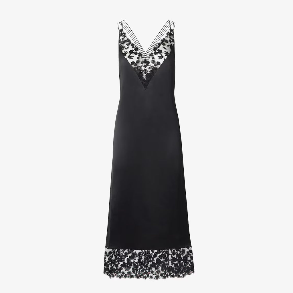 Black silk and lace dress