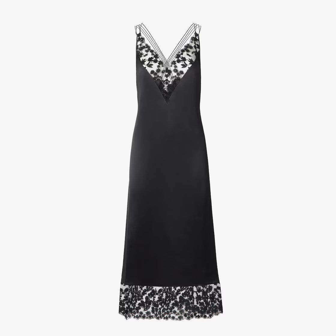 Black silk and lace dress