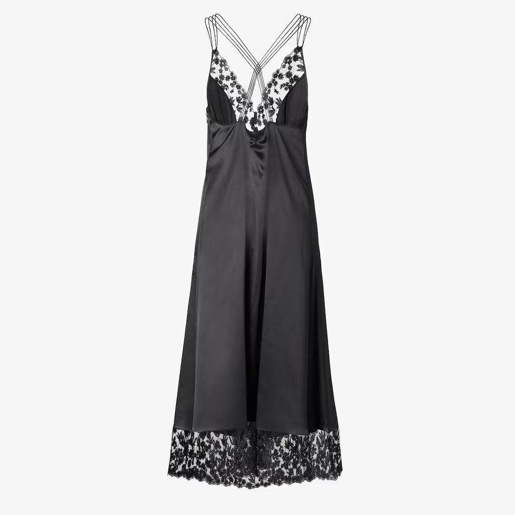 Black silk and lace dress