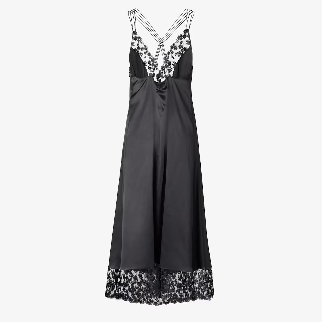 Black silk and lace dress