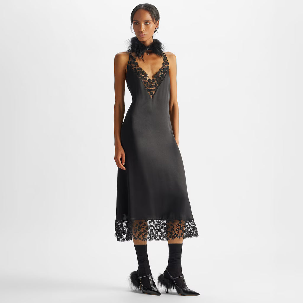 Black silk and lace dress