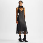 Black silk and lace dress