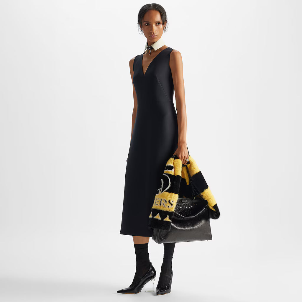 Black silk and wool dress