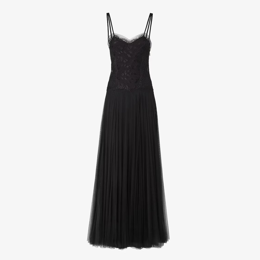 Black lace and tulle dress
