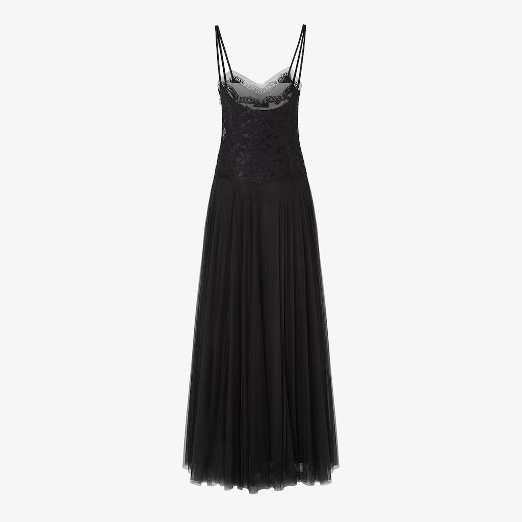 Black lace and tulle dress