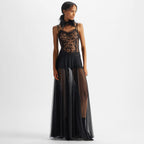 Black lace and tulle dress