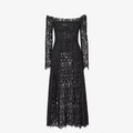 Black macramé lace dress