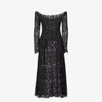 Black macramé lace dress