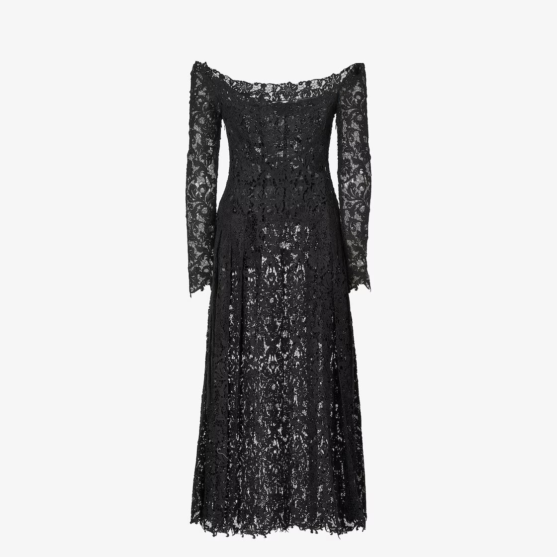 Black macramé lace dress