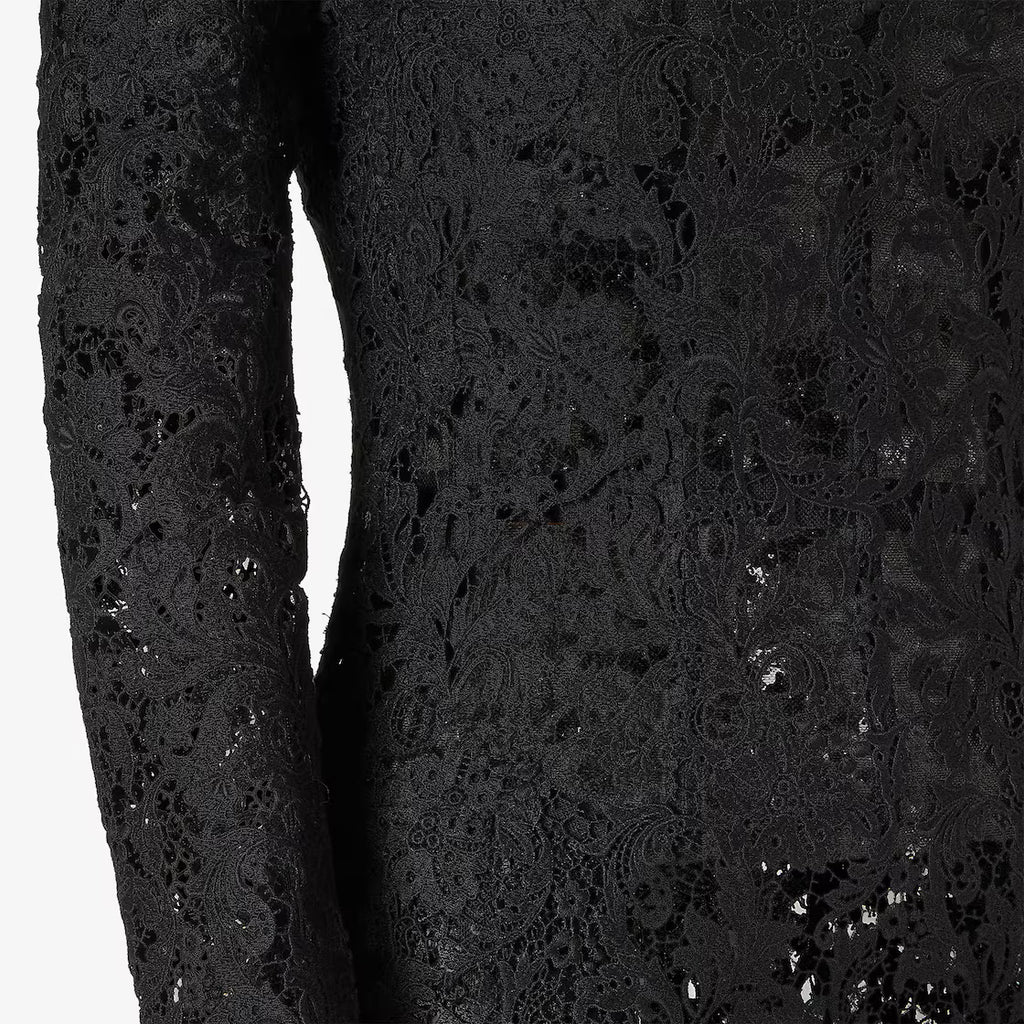 Black macramé lace dress