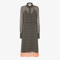 Black printed silk dress