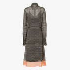 Black printed silk dress