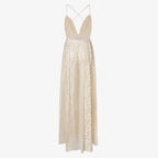 Ivory chiffon and Peonia lace dress