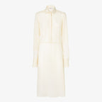 Ivory silk jacquard dress