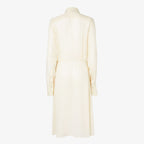 Ivory silk jacquard dress