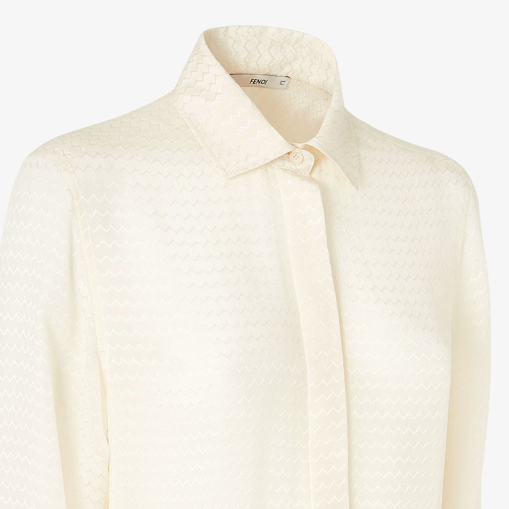 Ivory silk jacquard dress