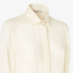 Ivory silk jacquard dress