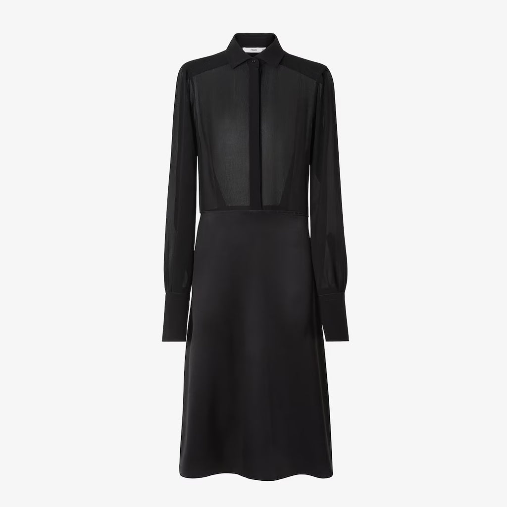 Black silk georgette dress