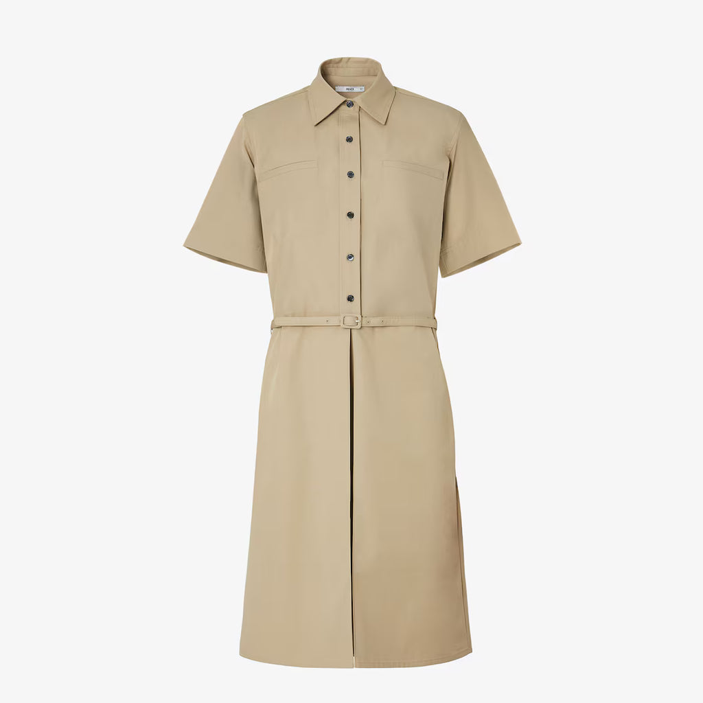 Beige cotton dress