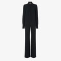 Black silk cady jumpsuit