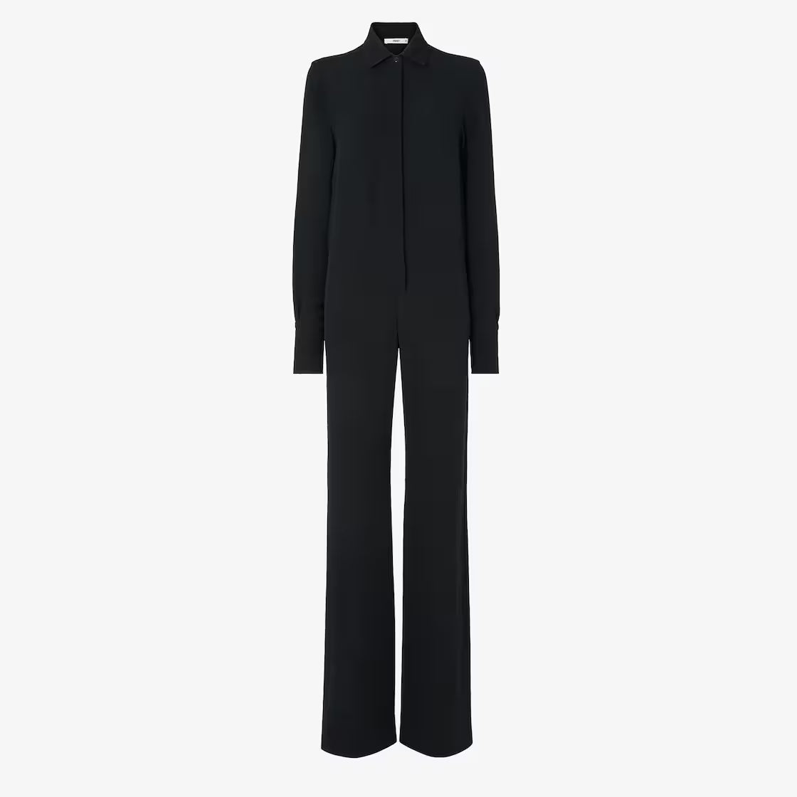 Black silk cady jumpsuit