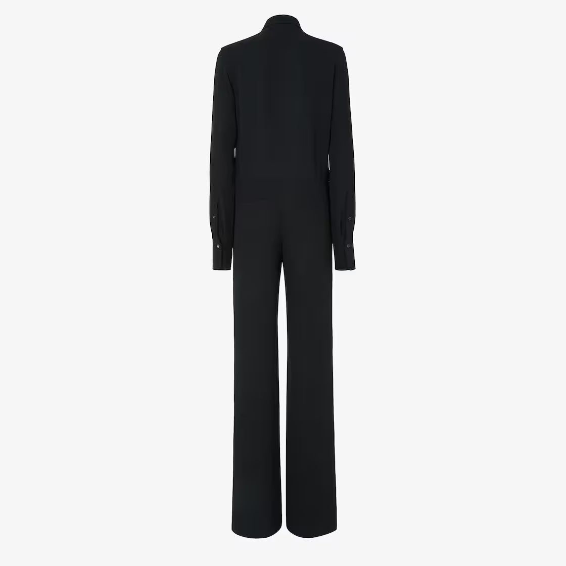 Black silk cady jumpsuit
