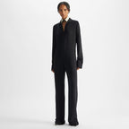 Black silk cady jumpsuit