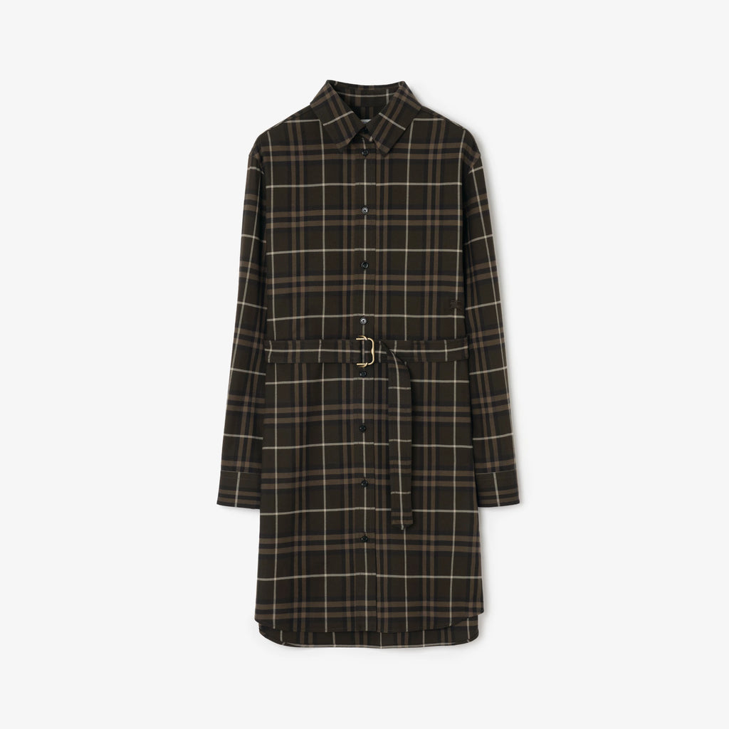 Check Cotton Shirt Dress