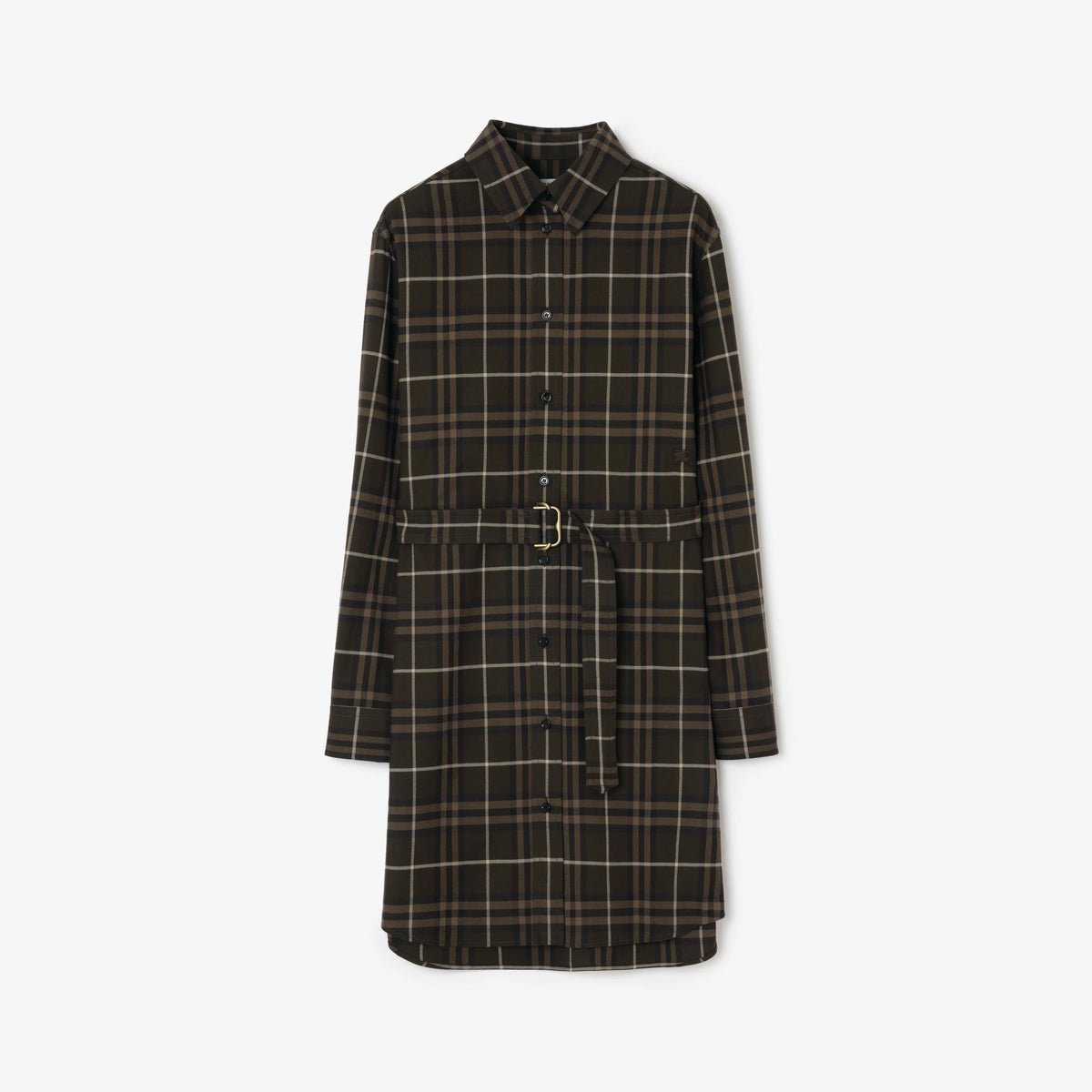 Check Cotton Shirt Dress