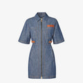 Navy blue chambray dress
