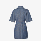 Navy blue chambray dress
