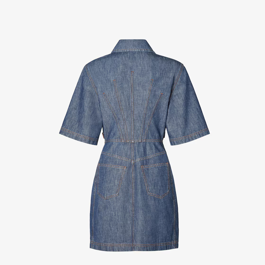 Navy blue chambray dress