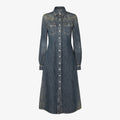 Blue washed denim dress