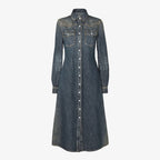 Blue washed denim dress