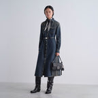 Blue washed denim dress