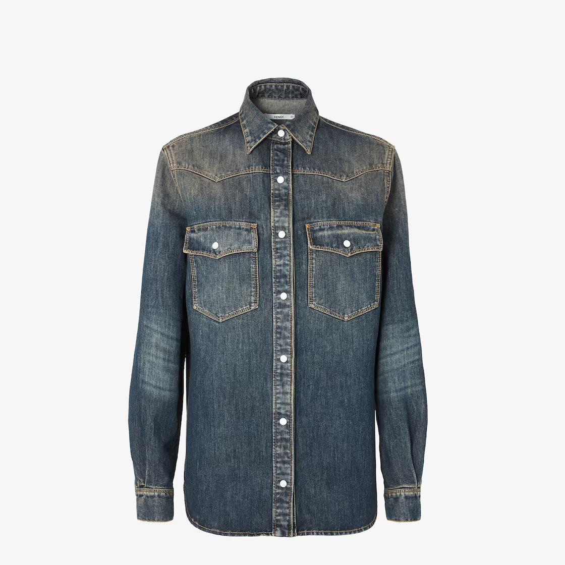 Blue washed denim shirt RUNWAY DELUXE
