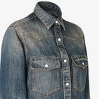 Blue washed denim shirt RUNWAY DELUXE