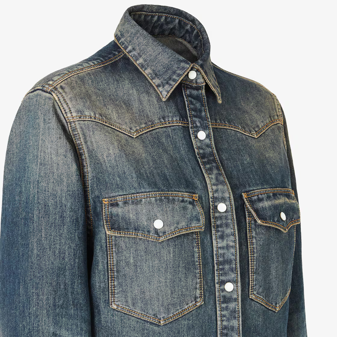 Blue washed denim shirt RUNWAY DELUXE